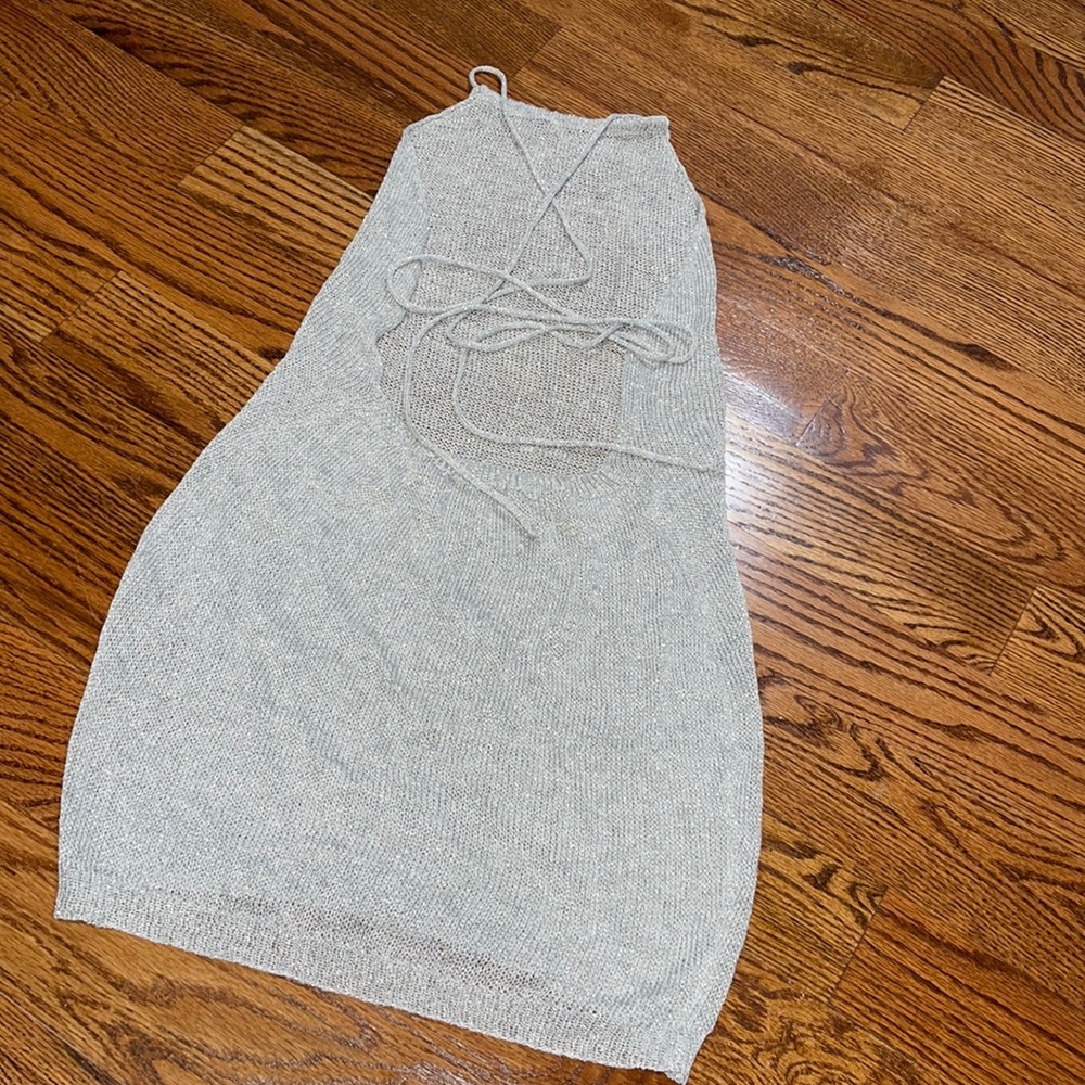 Gray Sparkle Knit Cover Up